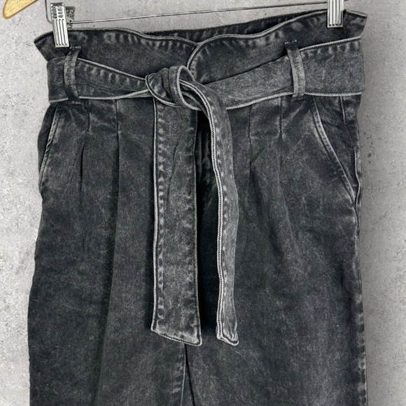 Sezane Austin High Rise Denim Trouser Paperbag Waist Size 34 French Jeans 2 Jean - Picture 4 of 14